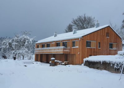 aussenansicht - ferienhaus oedenwald - schnee - schwarzwald-lounge
