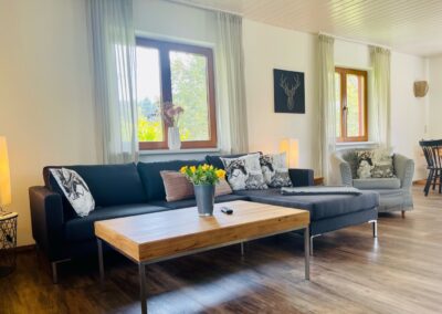 Wohnzimmer Ferienhaus Brestenberg